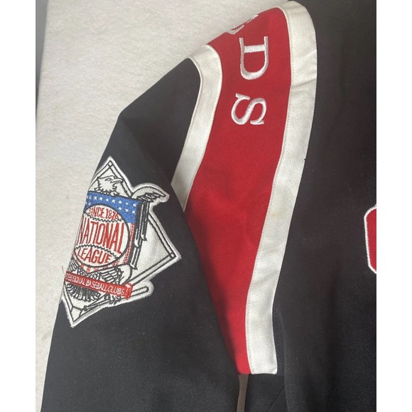 Vintage JH Design Cincinnati Reds  MLB Heavy Cotton Twill Jacket 3XL EUC BLACK - Picture 7 of 16